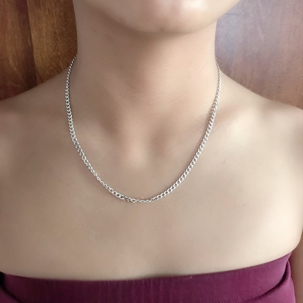 Sterling Silver Chain Necklace. 18”, 3mm